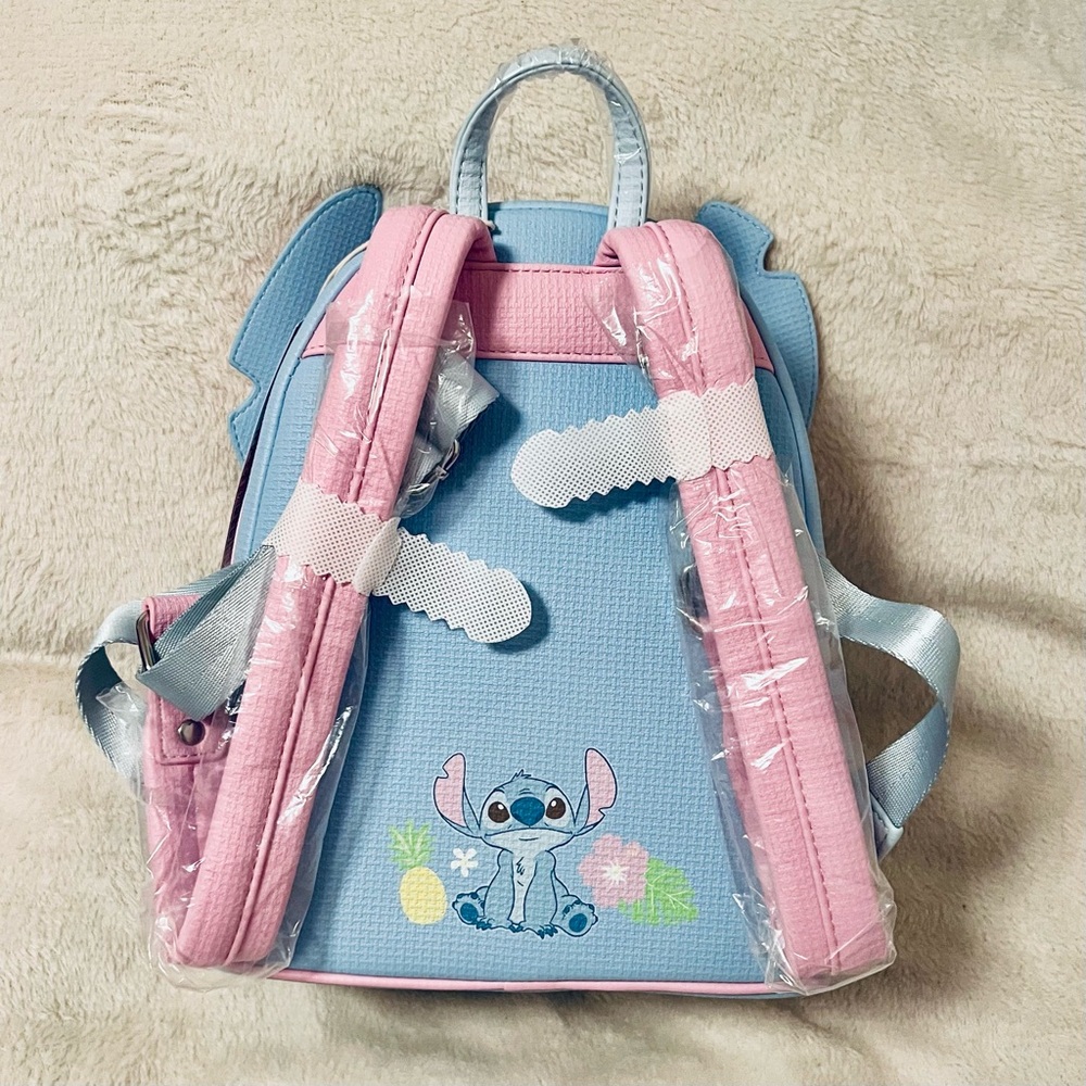 Disney Parks Loungefly Pastel Blue Stitch 626 Day Backpack - Picture 7 of 12